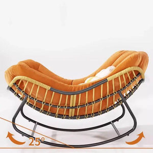 Fluffy Elastic Lumbar Support Floor Rocking Chair-Recliners