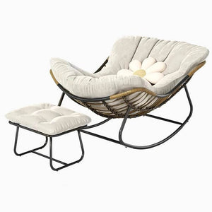 Fluffy Elastic Lumbar Support Floor Rocking Chair-Recliners