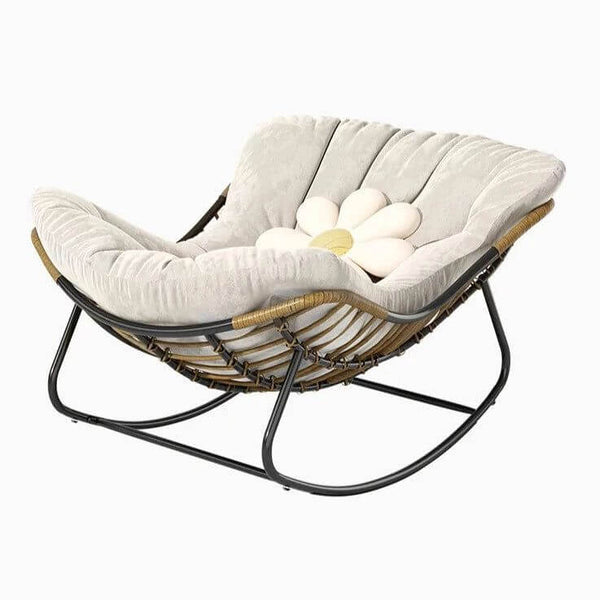 Fluffy Elastic Lumbar Support Floor Rocking Chair-Recliners