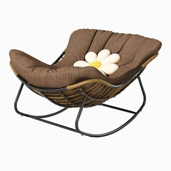 Fluffy Elastic Lumbar Support Floor Rocking Chair-Recliners