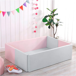 Foldable Ball Pit for Kids - Pink and Grey Soft Foam Play Fence-Playpen and Ball Pits