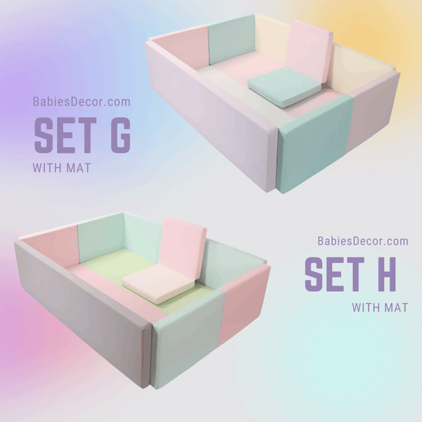 Foldable Ball Pit for Kids - Pink and Grey Soft Foam Play Fence-Playpen and Ball Pits