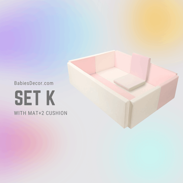 Foldable Ball Pit for Kids - Pink and Grey Soft Foam Play Fence-Playpen and Ball Pits