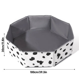 Foldable Children’s Ball Pool – White with Pattern – Durable Play Pit for Kids-Playpen and Ball Pits