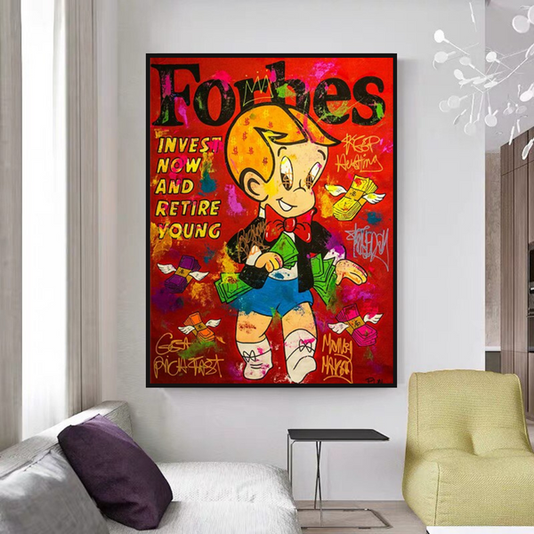 Forbes Richie Invest it all: Alec Monopoly Canvas Wall Art-Wall Posters