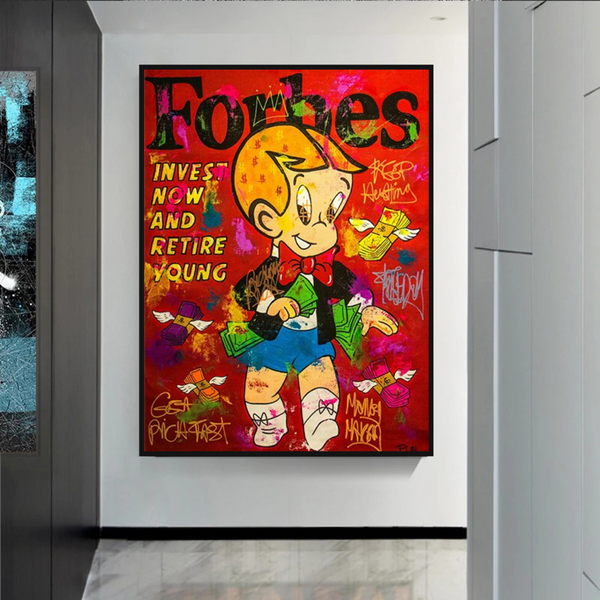 Forbes Richie Invest it all: Alec Monopoly Canvas Wall Art-Wall Posters
