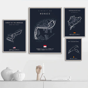 Formula 1 Racing Track Poster: Rev Up Your Walls-Wall Posters