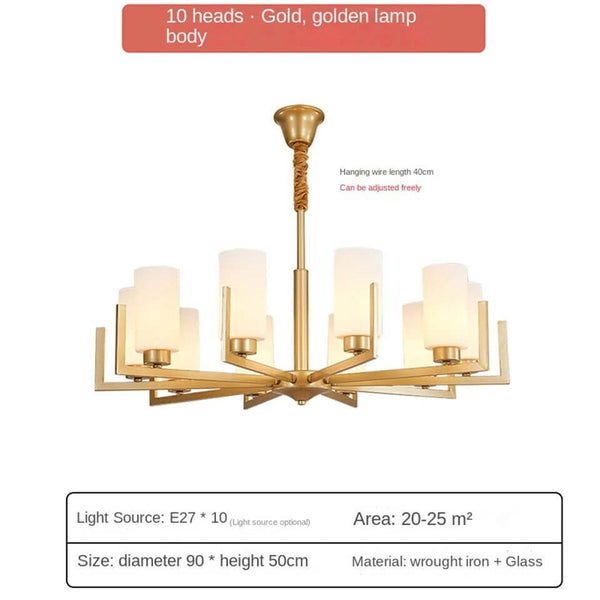 Fortano Brass Frosted Glass Cones Chandelier-Ceiling Chandelier
