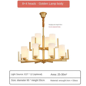 Fortano Brass Frosted Glass Cones Chandelier-Ceiling Chandelier