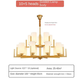 Fortano Brass Frosted Glass Cones Chandelier-Ceiling Chandelier