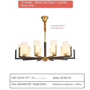 Fortano Brass Frosted Glass Cones Chandelier-Ceiling Chandelier