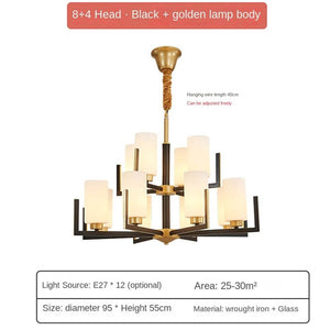 Fortano Brass Frosted Glass Cones Chandelier-Ceiling Chandelier