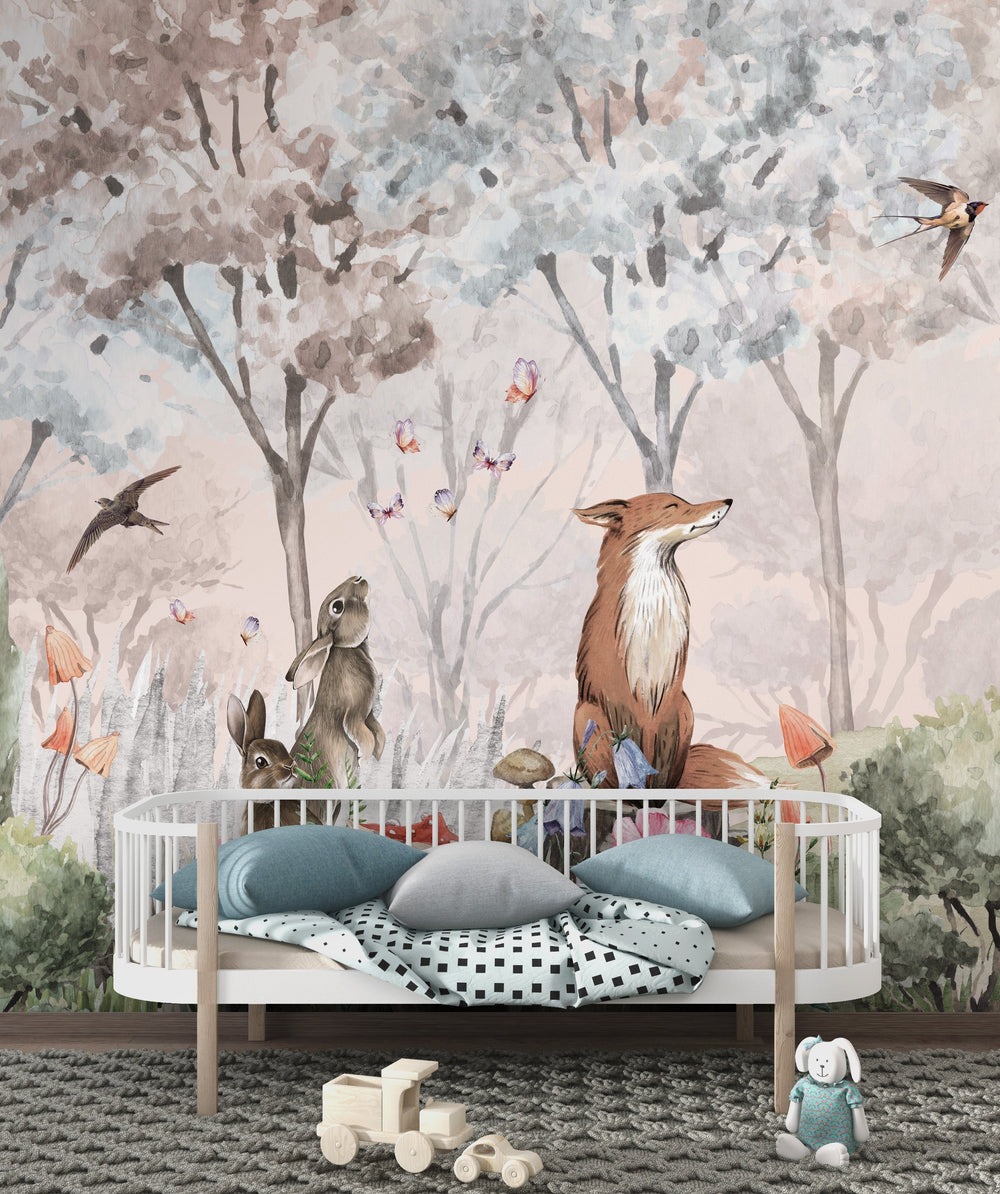 Fox in Woods Wallpaper Mural - Stunning Nature Design-Kids Room Wallpaper