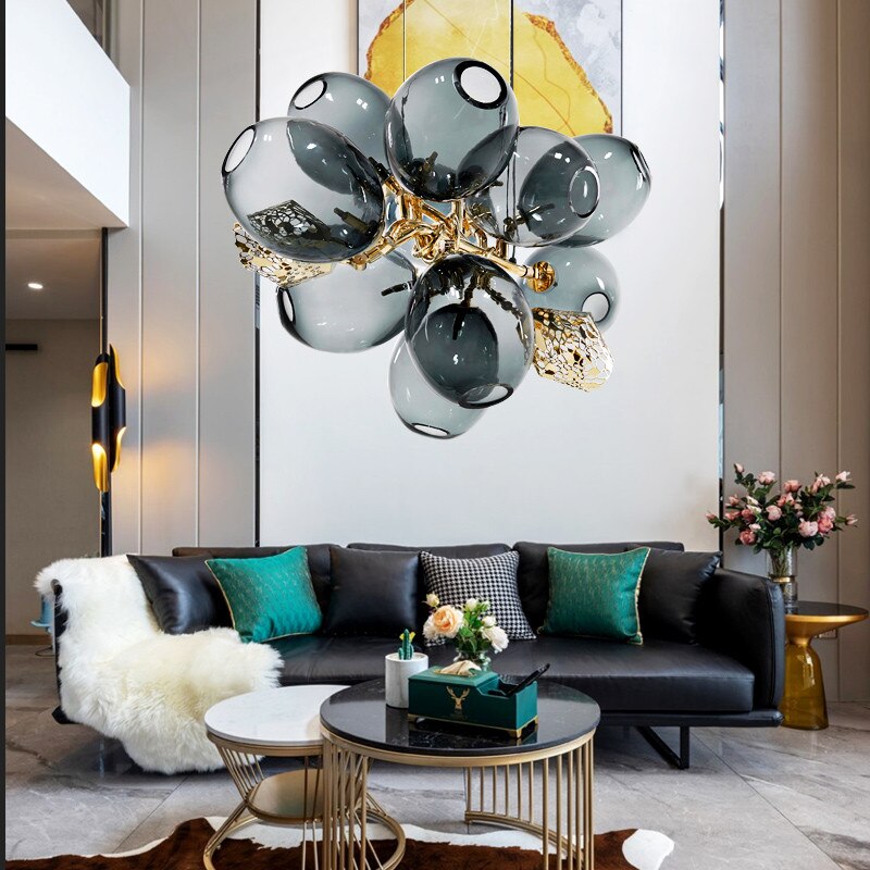 Foyer Lustre Glass Balls Chandelier - Exquisite Lighting-Ceiling Chandelier