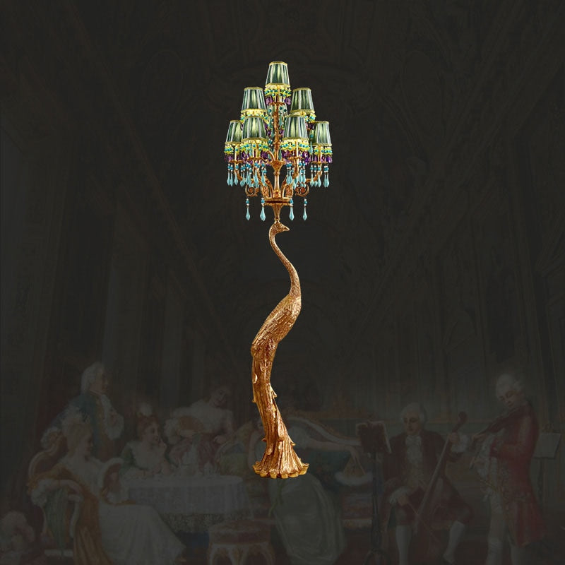 French Rococo Peacock Floor Lamp - Elegant Lighting-Floor Lamp