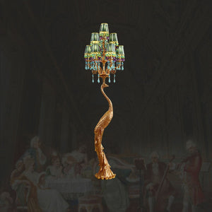 French Rococo Peacock Floor Lamp - Elegant Lighting-Floor Lamp