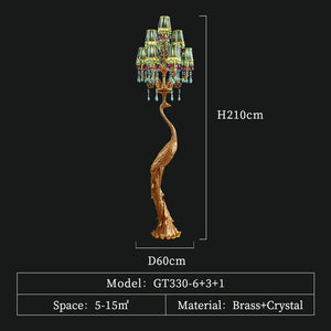 French Rococo Peacock Floor Lamp - Elegant Lighting-Floor Lamp