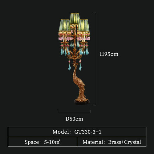French Rococo Peacock Floor Lamp - Elegant Lighting-Floor Lamp