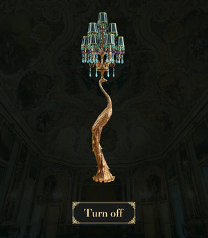 French Rococo Peacock Floor Lamp - Elegant Lighting-Floor Lamp