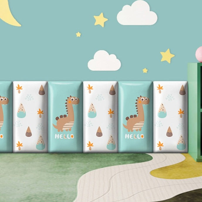 Friendly Dinosaur Kids Wall Padded Safety Cushions-Anti Collision Padded Wall Stickers