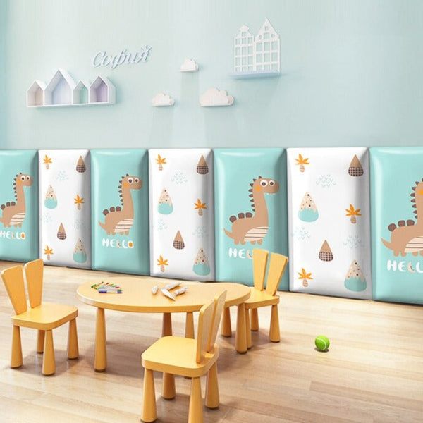 Friendly Dinosaur Kids Wall Padded Safety Cushions-Anti Collision Padded Wall Stickers