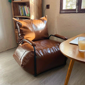 Funda Single Leather Sofa Chair Set-Arm Chairs, Recliners & Sleeper Chairs