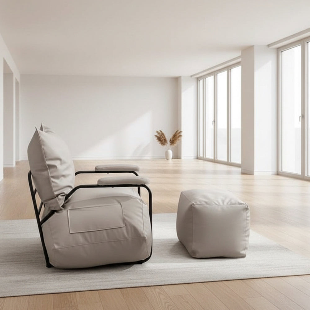 Funda Single Leather Sofa Chair Set-Arm Chairs, Recliners & Sleeper Chairs