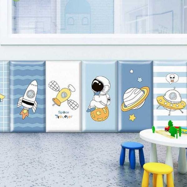Galactic Space Kids Wall Padded Safety Cushions Set-Anti Collision Padded Wall Stickers