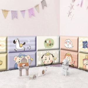 Galloping Jungle Zebras Kids Wall Padded Safety Cushions-Anti Collision Padded Wall Stickers