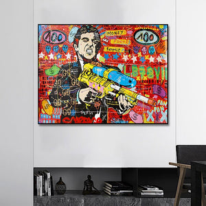 Gangster With Gun Canvas Wall Art-Wall Posters