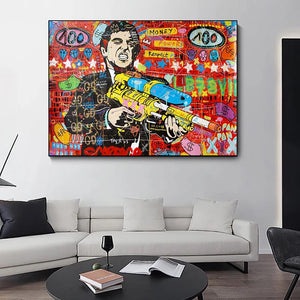 Gangster With Gun Canvas Wall Art-Wall Posters