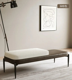 Genuine Leather Shoe Bench – Elegant and Durable Seating-Bench