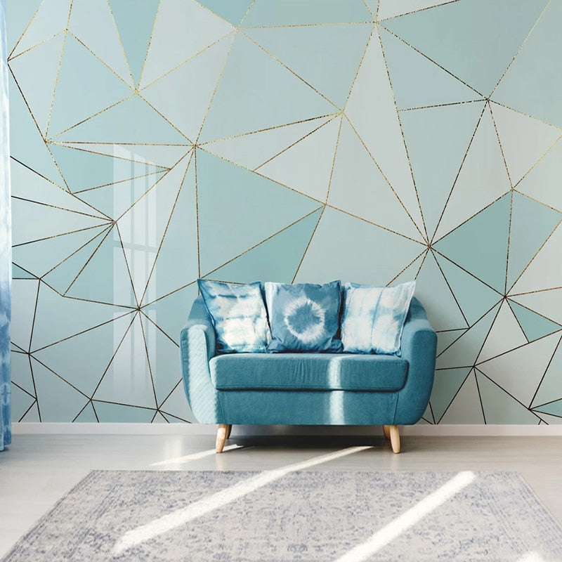 Geometric Golden Lines Wallpaper for Home Wall Decor-Geometric Shapes Wallpaper