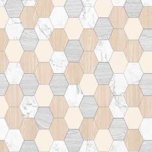 Geometric Hexagon Wallpaper for Home Wall Decor-Geometric Shapes Wallpaper