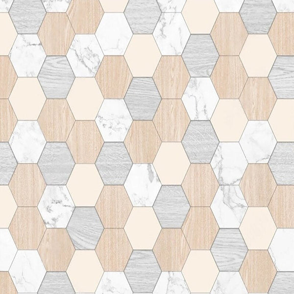 Geometric Hexagon Wallpaper for Home Wall Decor-Geometric Shapes Wallpaper
