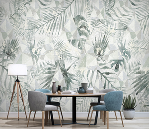 Geometric Leafs Design - Tropical Wallpaper Murals-Flower & Leaf Wallpaper