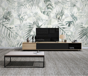 Geometric Leafs Design - Tropical Wallpaper Murals-Flower & Leaf Wallpaper