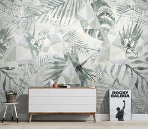 Geometric Leafs Design - Tropical Wallpaper Murals-Flower & Leaf Wallpaper