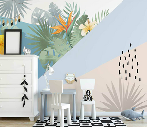 Geometric Line Leafs Wallpaper Murals-Geometric Shapes Wallpaper