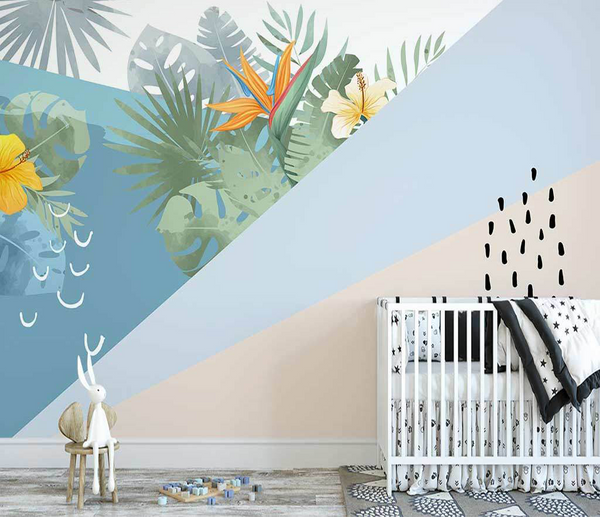 Geometric Line Leafs Wallpaper Murals-Geometric Shapes Wallpaper