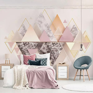 Geometric Mountains Triangle Wallpaper for Home Wall Decor-Geometric Shapes Wallpaper