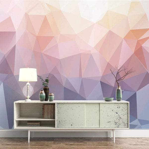 Geometric Pink and Purple Wallpaper for Home Wall Decor-Geometric Shapes Wallpaper