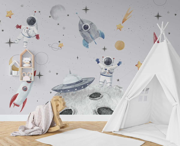 Get in Space Astronaut: Kids Room Wallpaper Mural-Kids Room Wallpaper