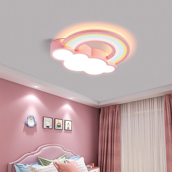 Girls Cloud Rainbow Ceiling Light | Kids Room Decor Lights-Kids Room Nursery Lighting
