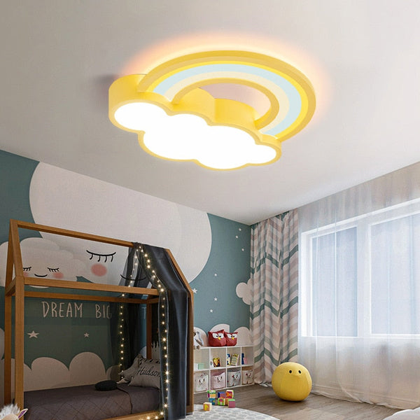 Girls Cloud Rainbow Ceiling Light | Kids Room Decor Lights-Kids Room Nursery Lighting