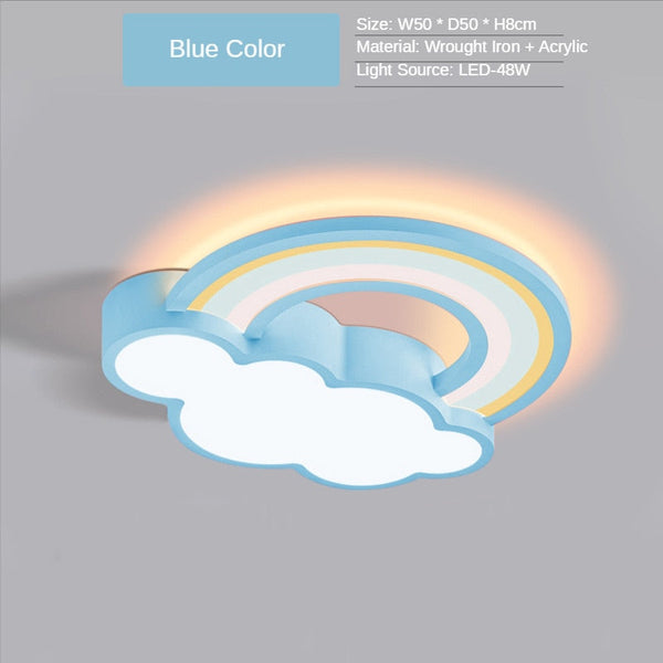 Girls Cloud Rainbow Ceiling Light | Kids Room Decor Lights-Kids Room Nursery Lighting