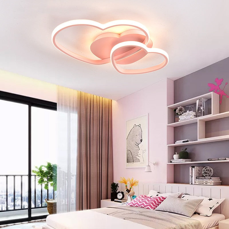 Girls Love Hearts Ceiling Light | Kids Room Decor Lights-Kids Room Nursery Lighting
