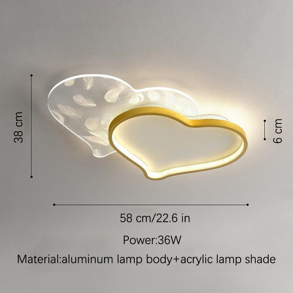 Girls Love Hearts Ceiling Light | Kids Room Decor Lights-Kids Room Nursery Lighting