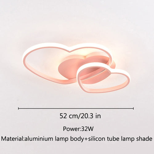 Girls Love Hearts Ceiling Light | Kids Room Decor Lights-Kids Room Nursery Lighting