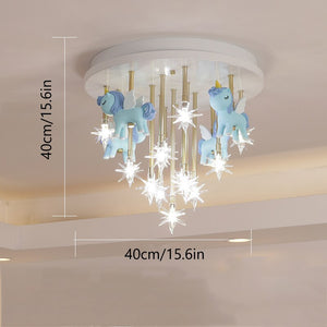 Girls Merry Go Roond Horses Ceiling Light | Kids Room Decor Lights-Kids Room Nursery Lighting